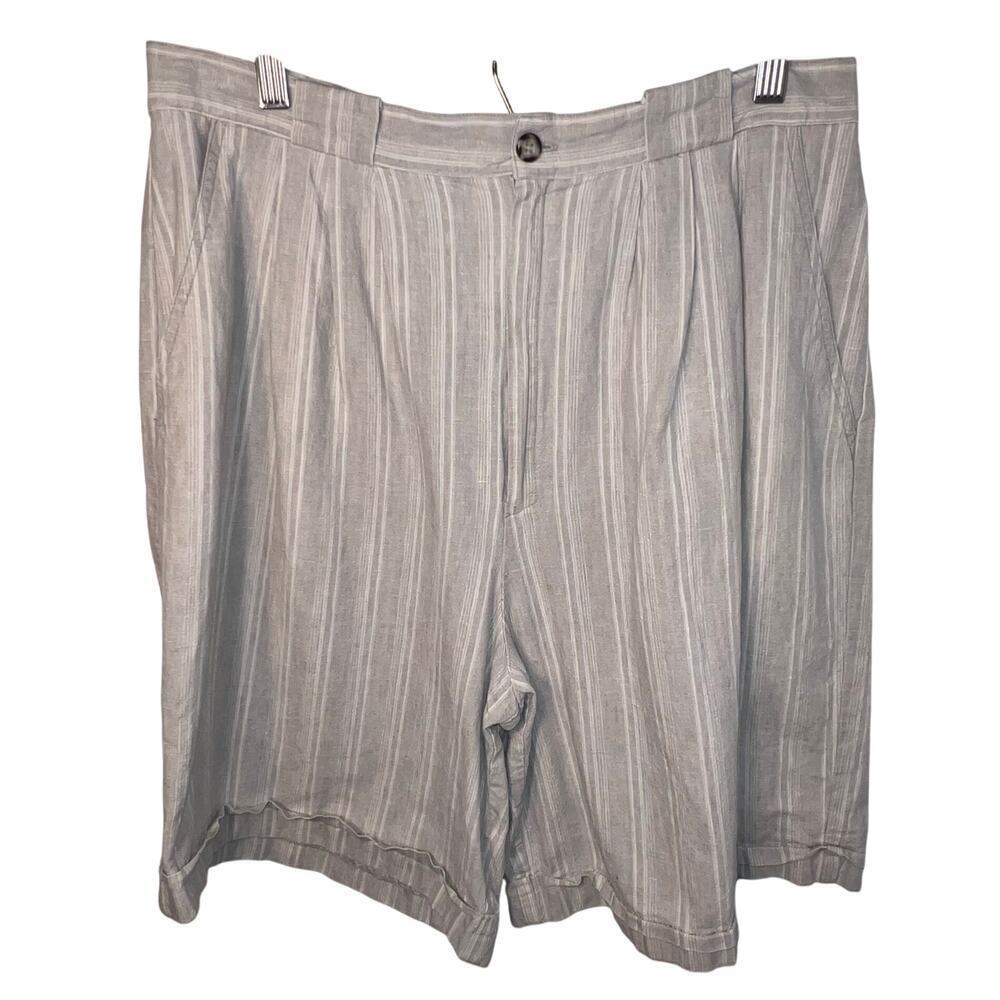 Fundamental Things,‎ ladies 14 striped linen blend Granolagirl pleated shorts ￼
